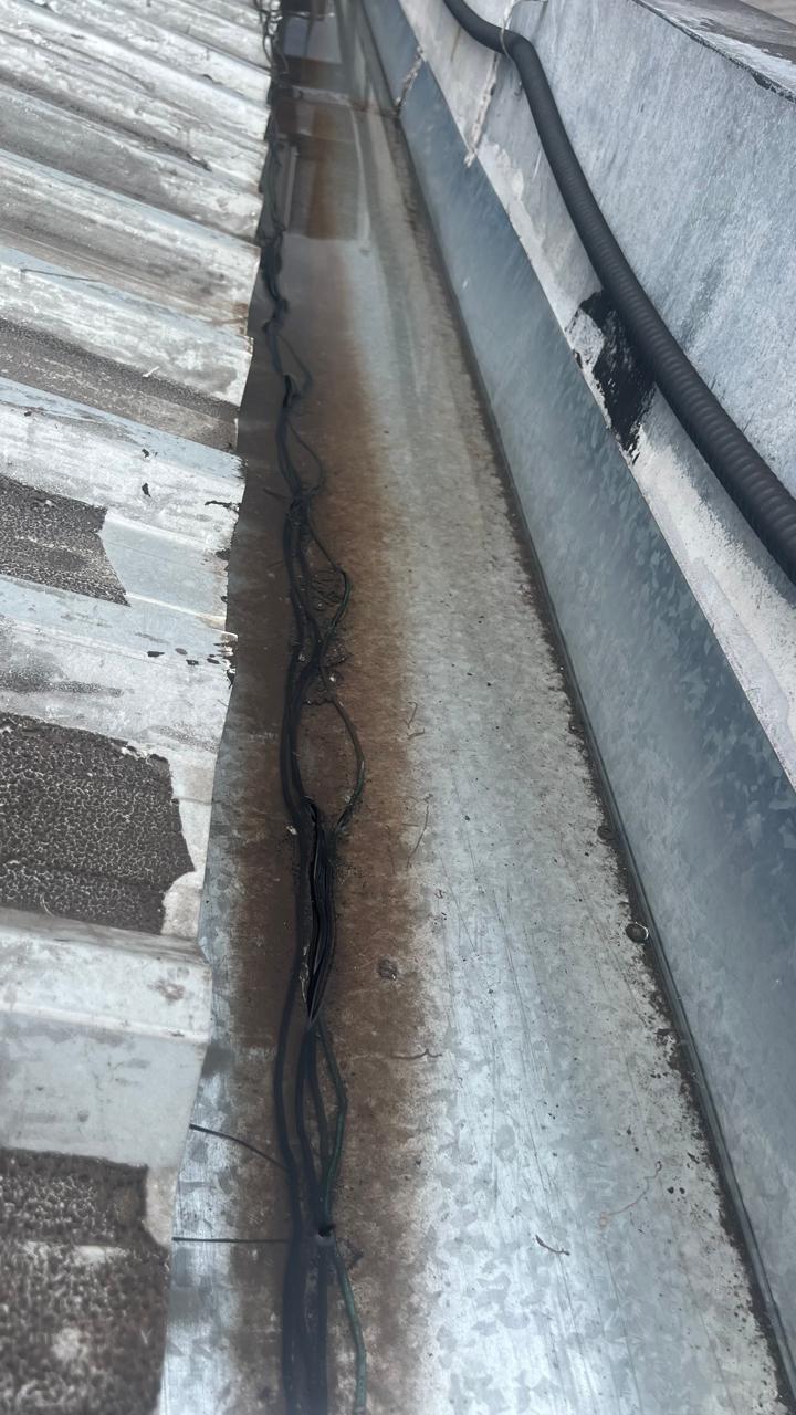 Fiação descascada em conduíte corroído no Guarapiranga